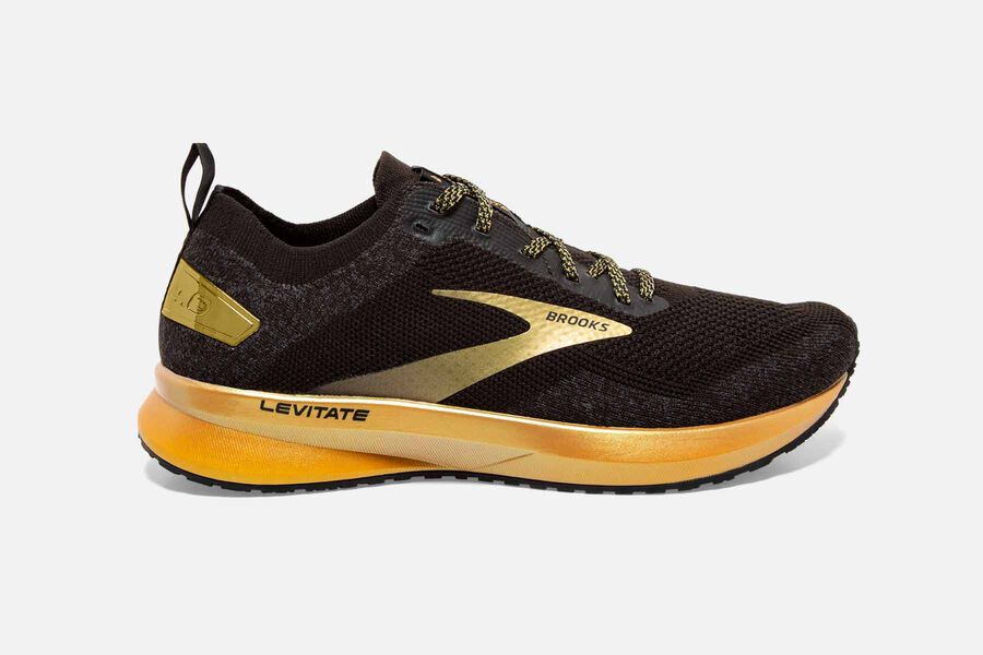 Brooks Israel Levitate 4 Road Running Shoes Womens - Black/Gold - GHV-807561